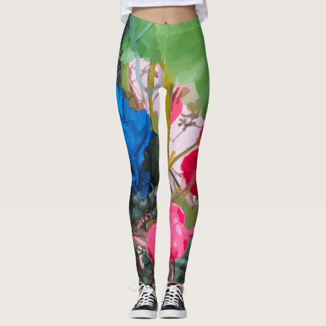 Abstract Floral Pattern Leggings (Vorderseite)