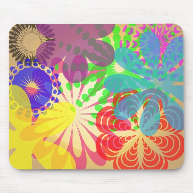 Abstract Floral Pattern Mousepad (Vorne)