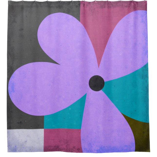 Abstract Floral Shower Curtain Duschvorhang (Vorderseite)