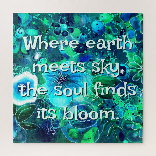 Abstract Floral Teal Blue Green Personalized (Vertikal)