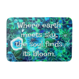 Abstract Floral Teal Blue Green Personalized Badematte
