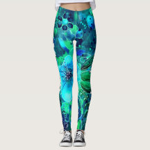 Abstract Floral Teal Blue Green Personalized