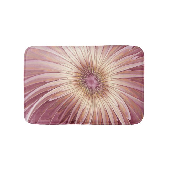 Abstract Flower Fractal Art & Shades of Burgundy Badematte (Vorderseite)
