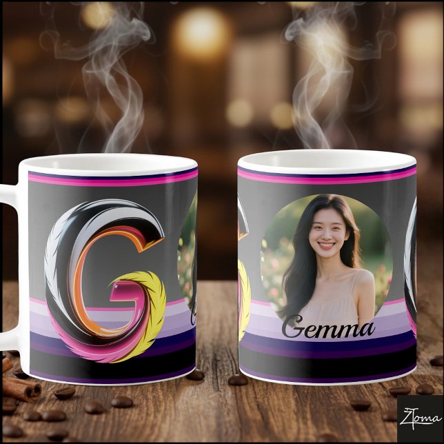 Abstract Fluid Letter G Neon Feather Kaffeetasse (This is a sample design. There are several models to choose from, with the name and color changed.
)