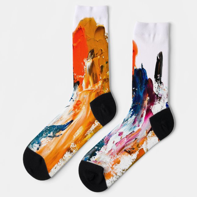 Abstract Forms Born from a Living Artist’s Palette Socken (Linkes Detail)