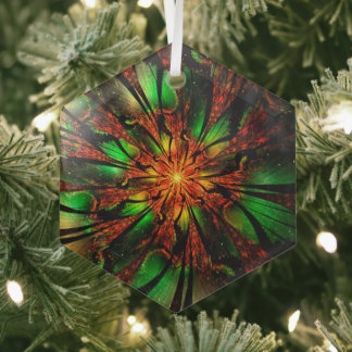 Abstract fractal flower design.   ornament aus glas