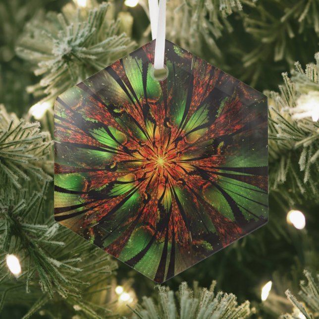 Abstract fractal flower design.   ornament aus glas (Insitu)