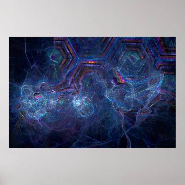 Abstract Fractal Nebula and Geometric Morph Poster (Vorne)