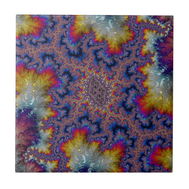 Abstract fractal patterns and shapes. Fractal Art Fliese (Vorderseite)