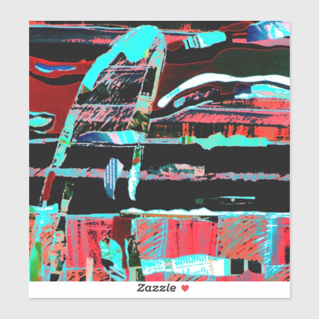 Abstract Freedom – Large 8" x 8" Custom-Cut Vinyl  Aufkleber (Blatt)