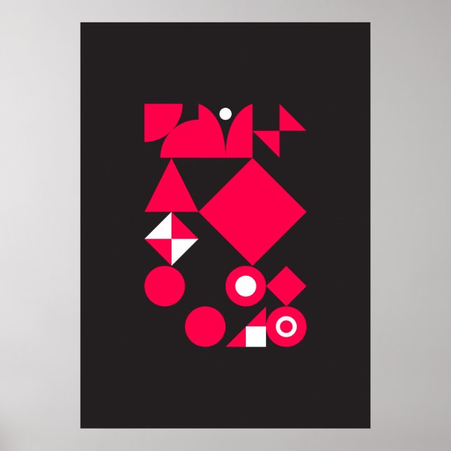 Abstract Geometric Art (Red, Black & White) 7 Poster (Vorne)