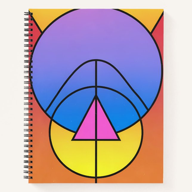 Abstract Geometric Circles Line Colorful  Notizbuch (Vorderseite)