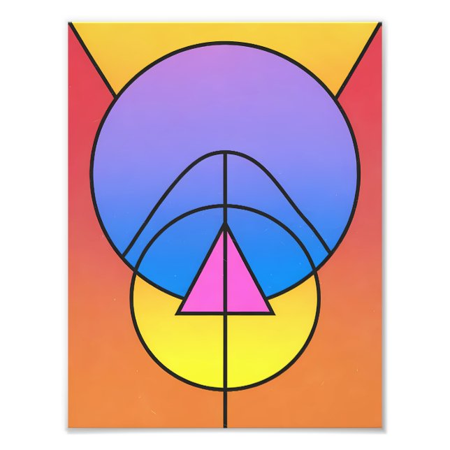 Abstract Geometric Circles Line Colorful Poster (Vorne)