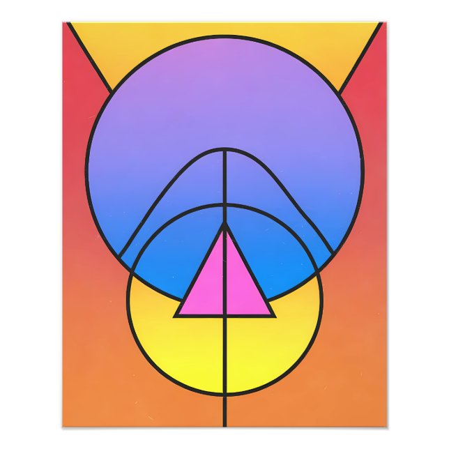 Abstract Geometric Circles Line Colorful Poster (Vorne)