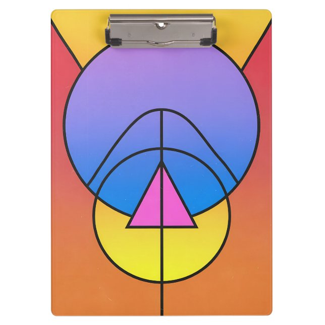 Abstract Geometric Circles Line Colorful Poster Klemmbrett (Vorderseite)