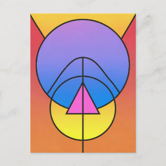 Abstract Geometric Circles Line Colorful Poster Postkarte