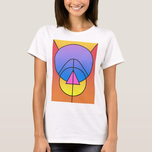 Abstract Geometric Circles Line Colorful  T-Shirt (Vorderseite)