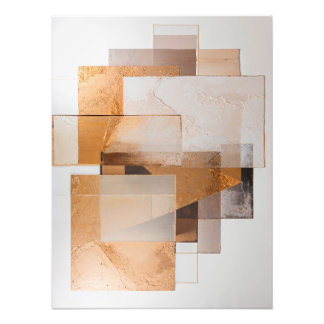 Abstract Geometric Collage with Earth Tones Fotodruck