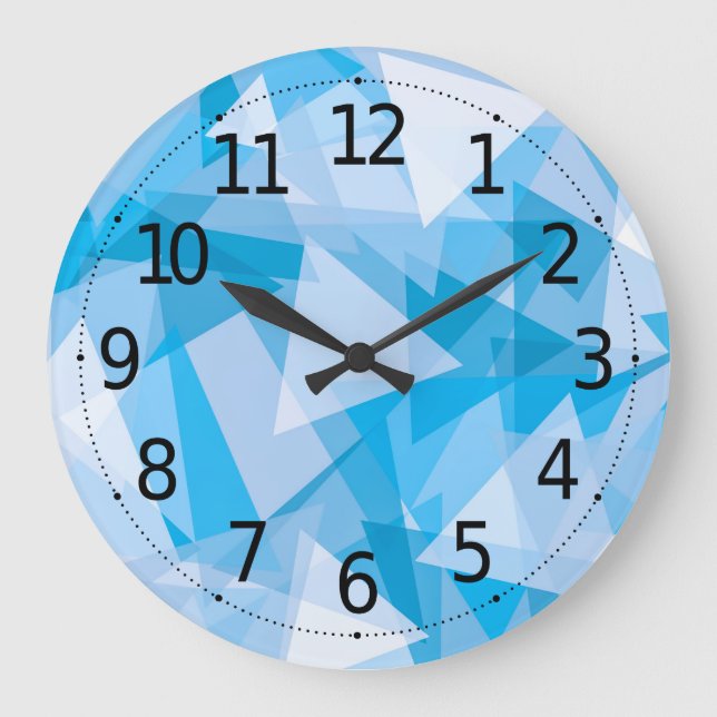 Abstract Geometric Dreieck Pattern | Wall Clock Große Wanduhr (Vorderseite)