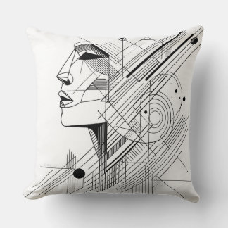 Abstract Geometric Face Kissen