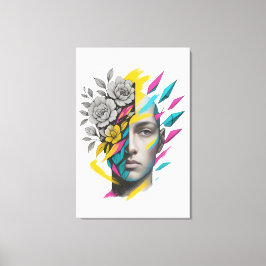 Abstract Geometric Face Modern Wall Art Leinwanddruck