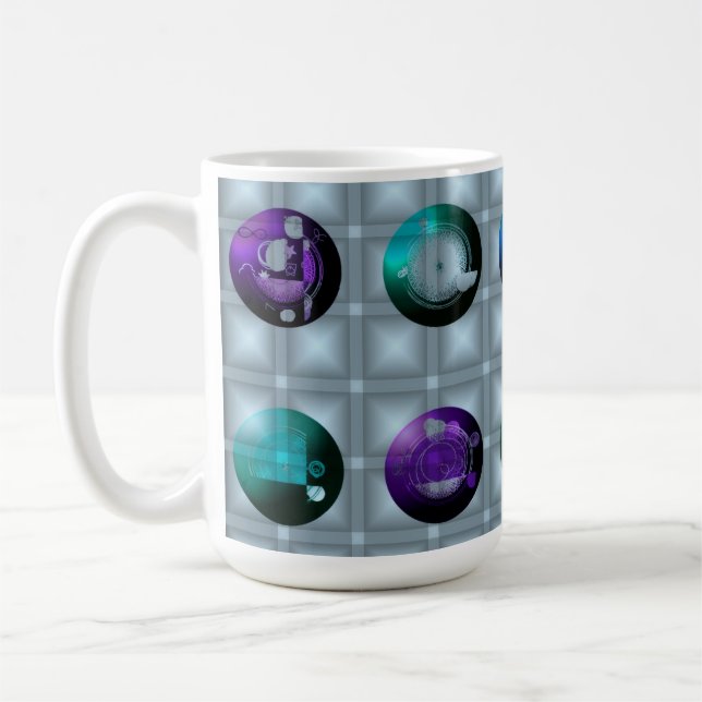Abstract Geometric Pattern Wall clock  Kaffeetasse (Links)