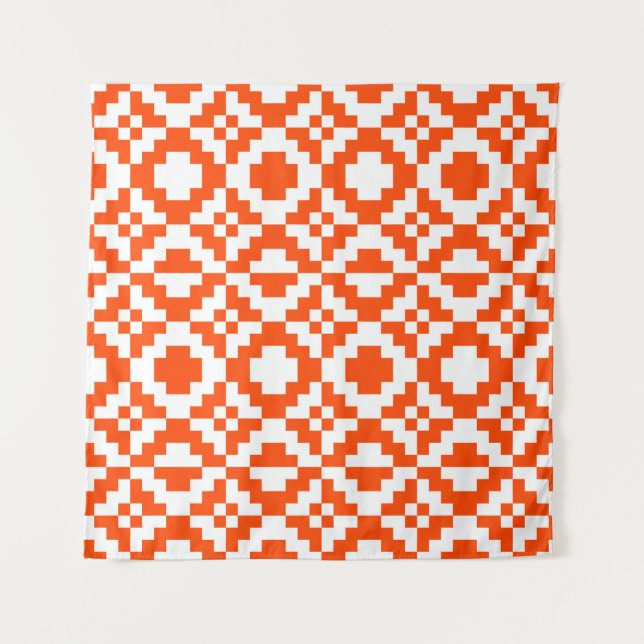 Abstract geometric pixelated seamless pattern. Mos Wandteppich (Vorderseite)