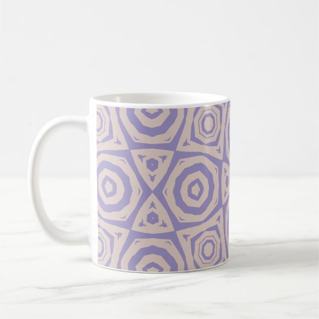Abstract Geometric Purple and Cream Kaffeetasse (Links)