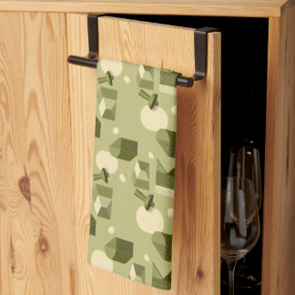 abstract geometric shapes in green tones geschirrtuch