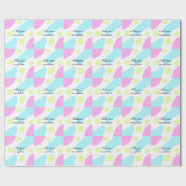 Abstract geometric shapes pastel add name photo ba geschenkpapier