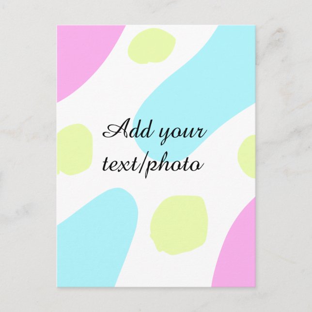 Abstract geometric shapes pastel add name photo ba postkarte (Vorderseite)