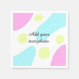 Abstract geometric shapes pastel add name photo ba serviette