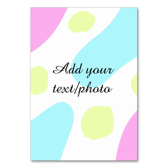 Abstract geometric shapes pastel add name photo ba tischnummer (Vorderseite)