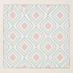 Abstract geometrical, blue, pink and off white schal<br><div class="desc">Simple geometrical pattern in off white and blues</div>