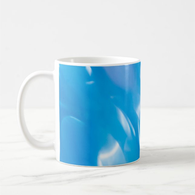 Abstract glitter lights on blue background. Round  Kaffeetasse (Links)