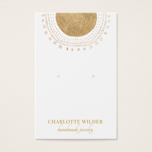 Abstract Gold Foil Circle Earring Display Card (Vorderseite)