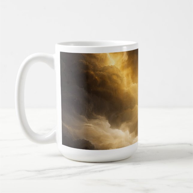 Abstract Golden Nebula Mug Kaffeetasse (Links)