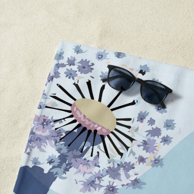 Abstract Golden Wattle Modern Acacia Illustrative Strandtuch (Beispiel)