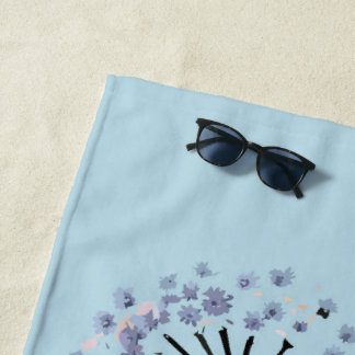 Abstract Golden Wattle Modern Acacia Illustrative Strandtuch