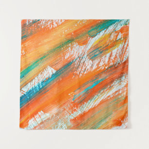 Abstract gouache painting different bright colors. wandteppich