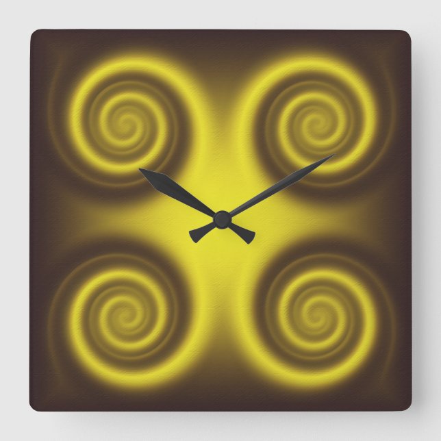 Abstract gradient spiral texture. quadratische wanduhr (Vorderseite)