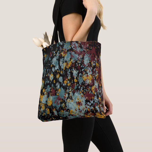 Abstract Graffiti Splatter Painting Art On Black  Tasche (Von Nahem)