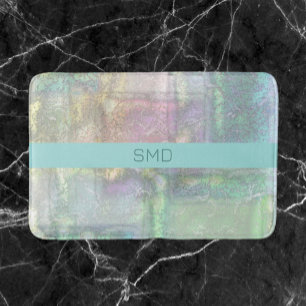 Abstract Green Blue Pink Textured Pattern Badematte