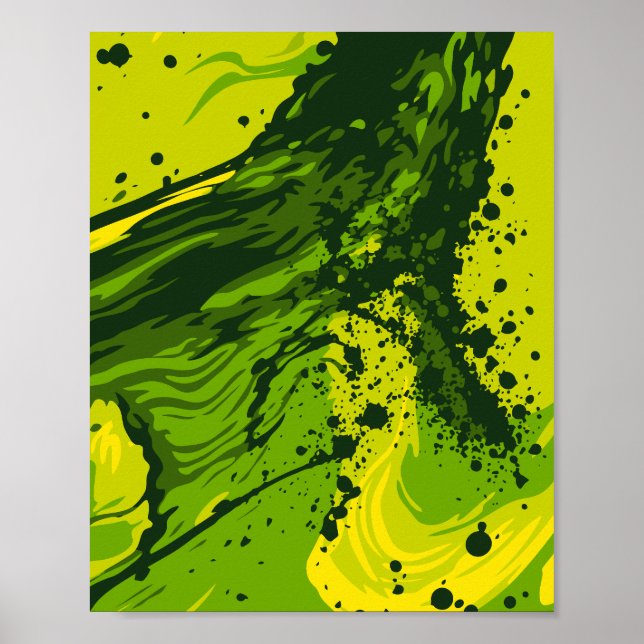 Abstract Green Energy Splash Poster (Vorne)