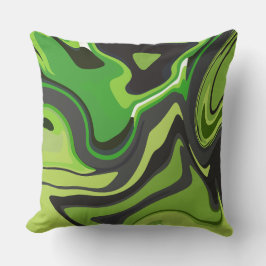 Abstract Green Flowing Pattern Kissen