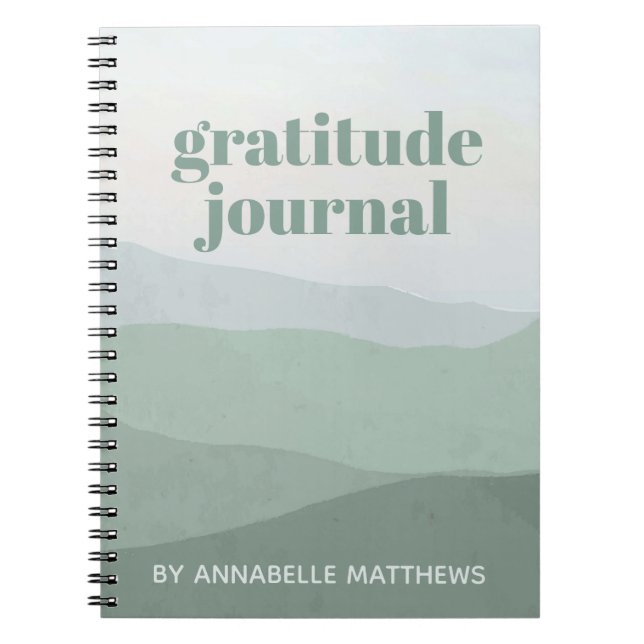 Abstract Green Mountain Watercolor Gratitude Notizblock (Vorderseite)