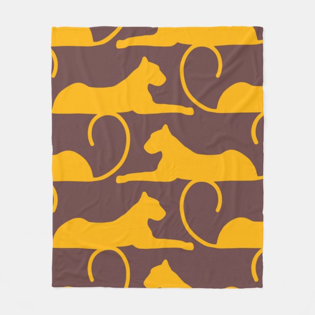 Abstract Hand Drawing Leopard Cheetah Panther Cat  Fleecedecke (Vorderseite)