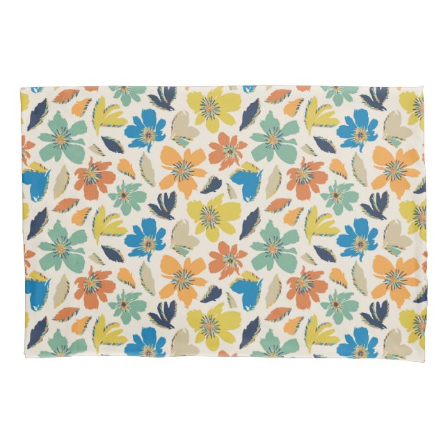 Abstract Hand-Drawn Boho Floral Pattern Kissenbezug (Vorderseite)