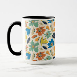 Abstract Hand-Drawn Boho Floral Pattern Tasse