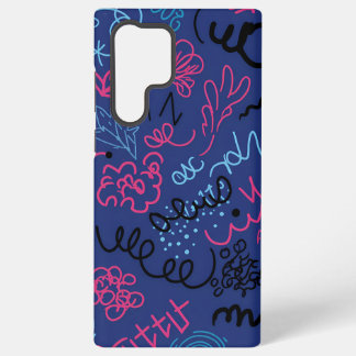Abstract Hand-Drawn Scribble Pattern on Blue Samsung Galaxy Hülle
